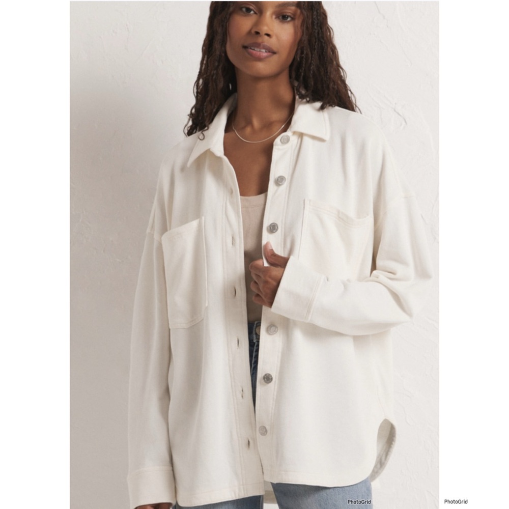 Z Supply Cream Button-Up Sweater